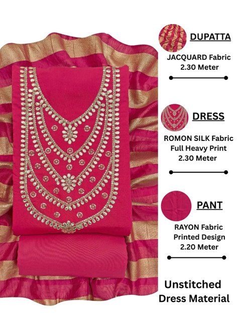 all about you Embroidered Unstitched Dress Material - Image 4