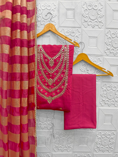 all about you Embroidered Unstitched Dress Material