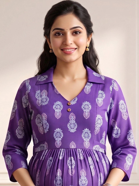 DUMMY SHAPE Women Ethnic Motifs Printed Empire Kurta with Trousers - Image 4