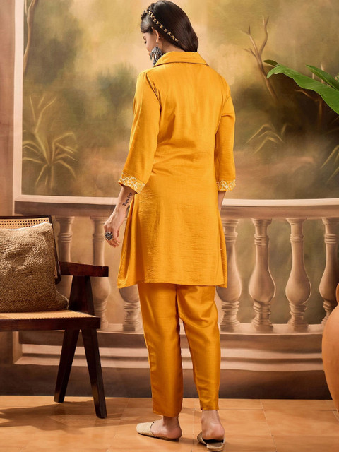 Sangria Embroidered Tunic with Trousers - Image 2