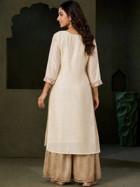 rarethread Women Embroidered Thread Work Kurta - Image 6