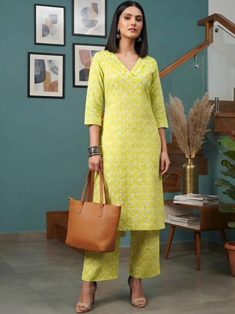 Nayo Cotton Printed Tunic with Palazzos