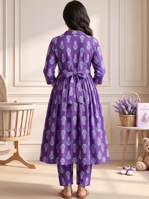 DUMMY SHAPE Women Ethnic Motifs Printed Empire Kurta with Trousers - Image 7
