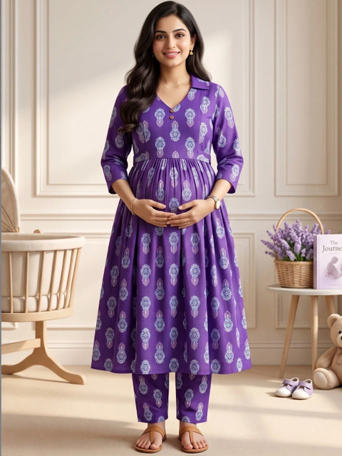 DUMMY SHAPE Women Ethnic Motifs Printed Empire Kurta with Trousers