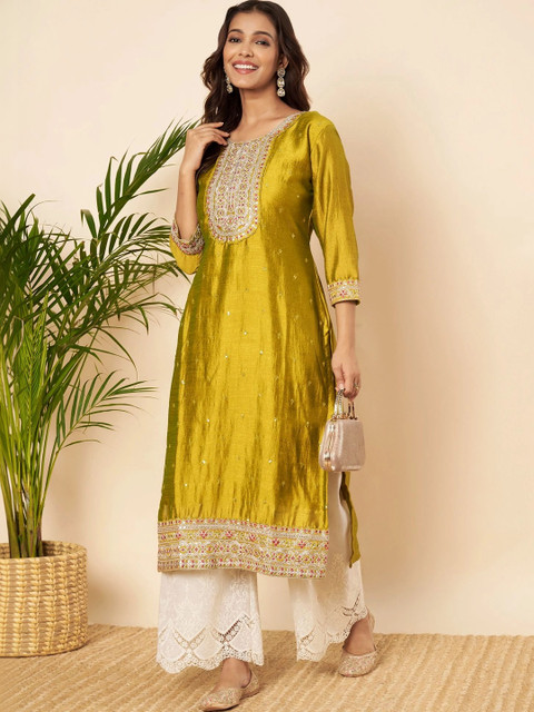 rarethread Women Embellished Thread Work Kurta - Image 5
