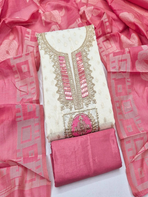 F 13 STUDIO Art Silk Unstitched Dress Material - Image 2