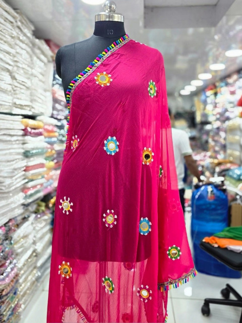 TAMNNA DUPATTA HUB Ethnic Motifs Embroidered Dupatta with Mirror Work - Image 4