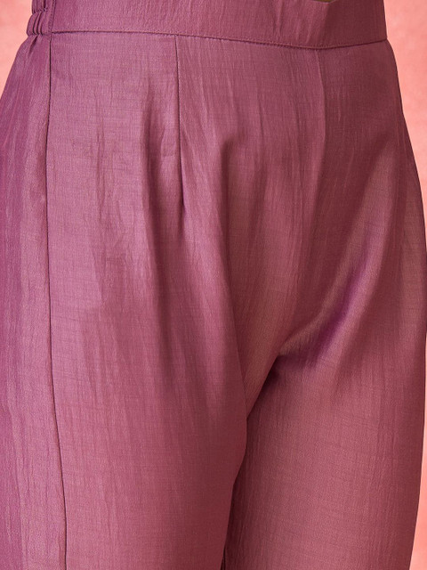 Sangria Embroidered Shirt Collar Tunic With Trouser Co-Ords - Image 7