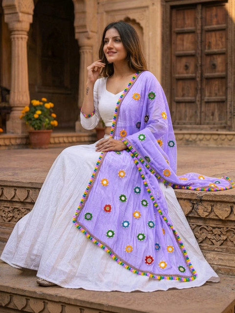 TAMNNA DUPATTA HUB Dupatta with Mirror Work - Image 2