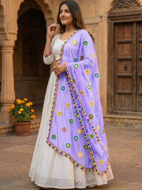 TAMNNA DUPATTA HUB Dupatta with Mirror Work