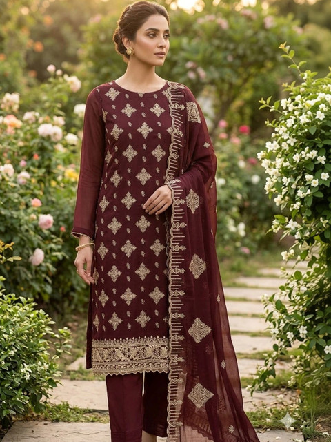 F 13 STUDIO Silk Georgette Unstitched Dress Material