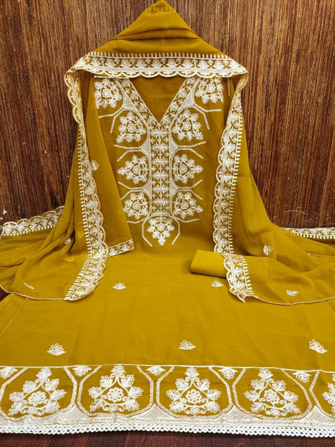 F 13 STUDIO Silk Georgette Unstitched Dress Material - Image 4