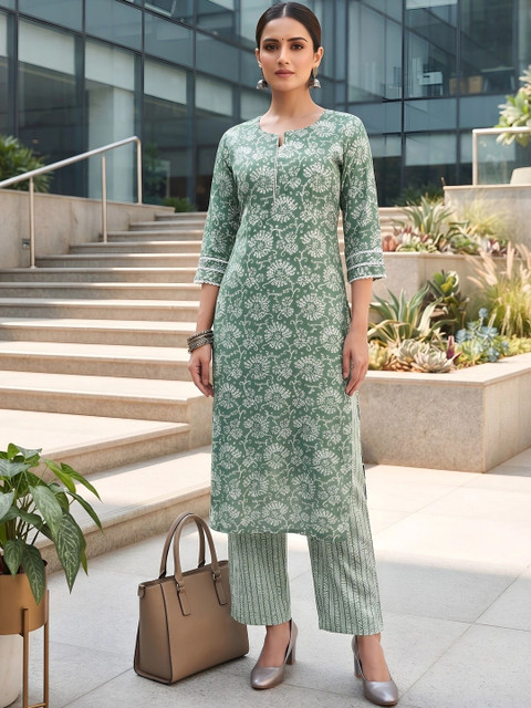 Nayo Floral Printed Tunic with Trousers