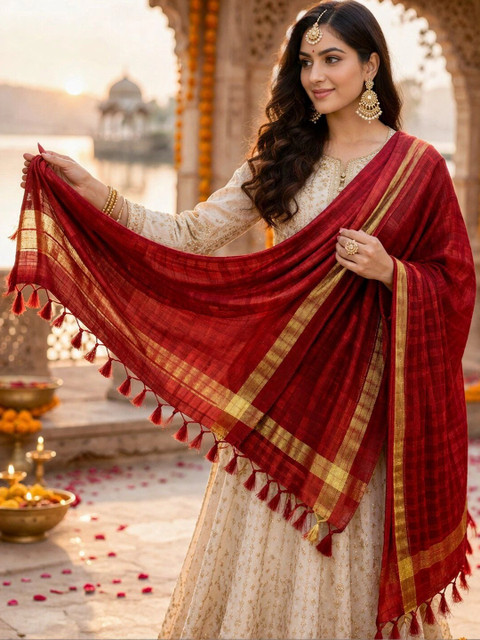 STUTI FASHION Woven Design Art Silk Dupatta - Image 2