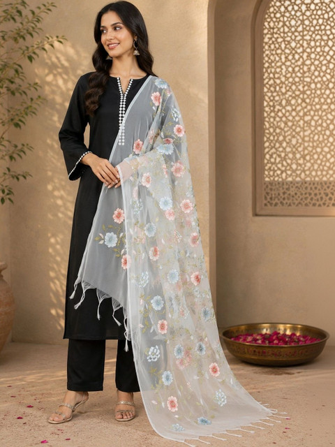 STUTI FASHION Embroidered Art Silk Dupatta with Thread Work - Image 2