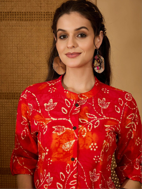 Sangria Women Floral Printed Indie Florals Kurta - Image 6