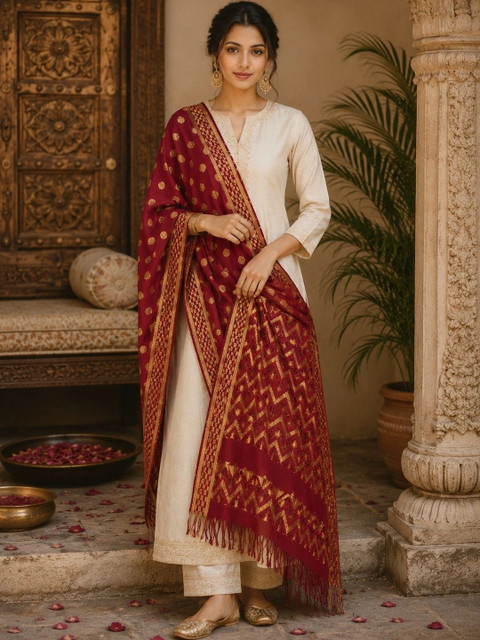 STUTI FASHION Woven Design Dupatta with Zari