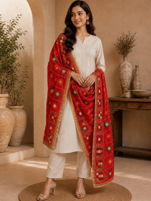 STUTI FASHION Embroidered Dupatta with Thread Work - Image 2