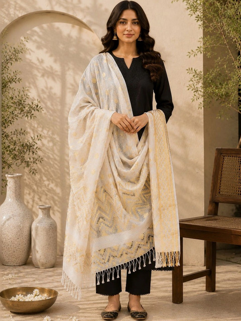 STUTI FASHION Woven Design Dupatta with Zari