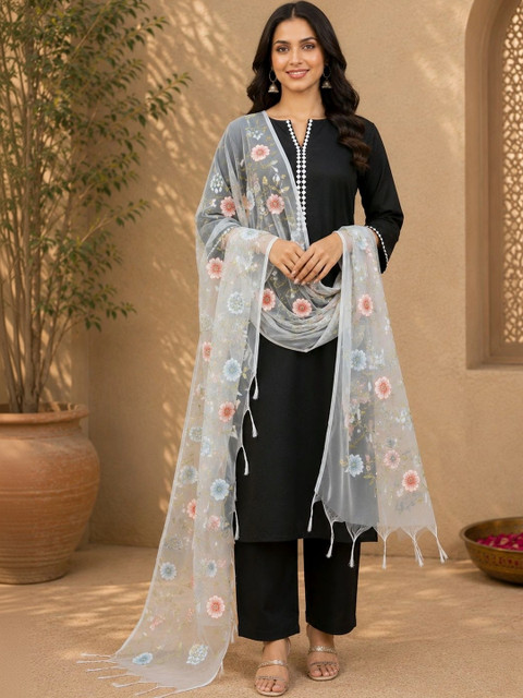 STUTI FASHION Embroidered Art Silk Dupatta with Thread Work
