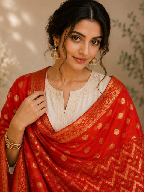 STUTI FASHION Woven Design Dupatta with Zari - Image 3