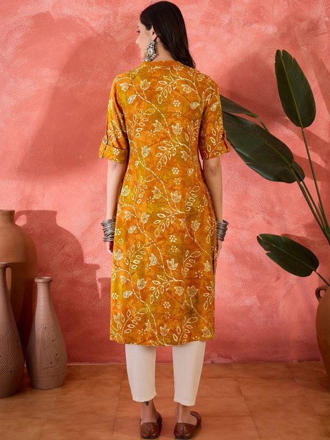 Sangria Women Ethnic Motifs Printed Indie Prints Kurta - Image 3