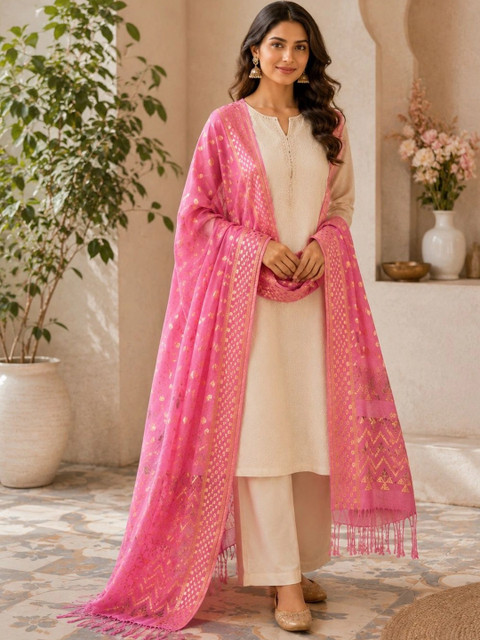 STUTI FASHION Woven Design Dupatta with Zari