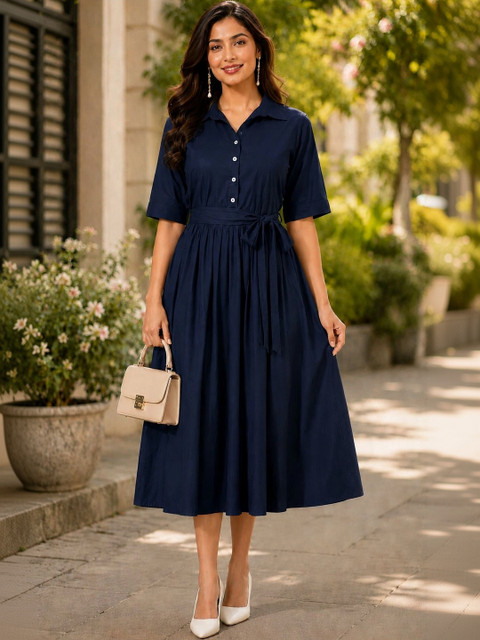 Oxinexx Chiffon A-Line Midi Dress