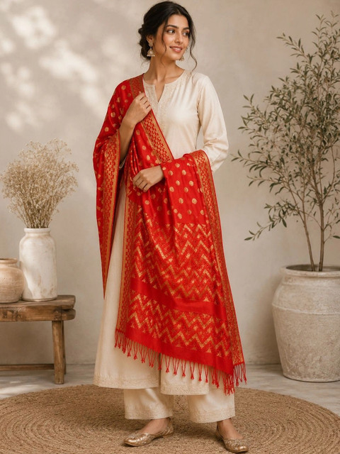 STUTI FASHION Woven Design Dupatta with Zari