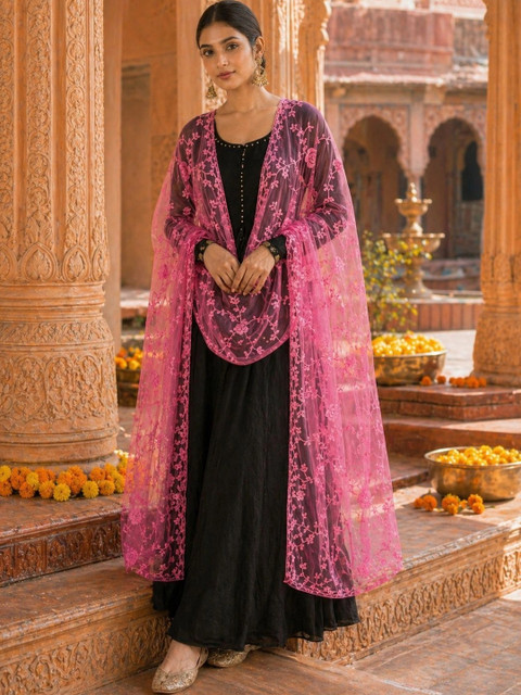 STUTI FASHION Embroidered Dupatta with Thread Work