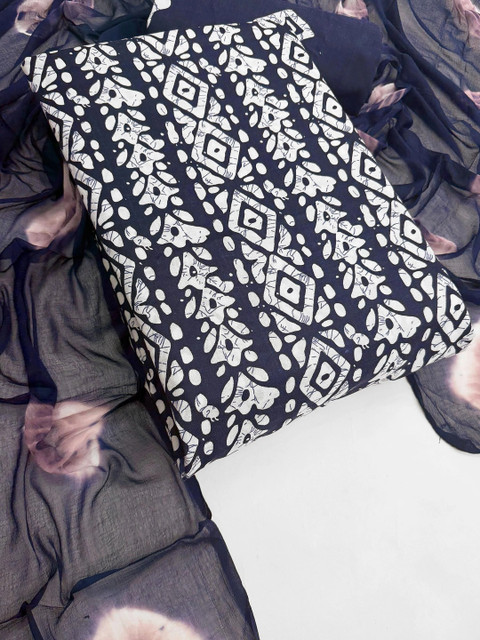 Mitera Printed Pure Cotton Unstitched Dress Material - Image 5