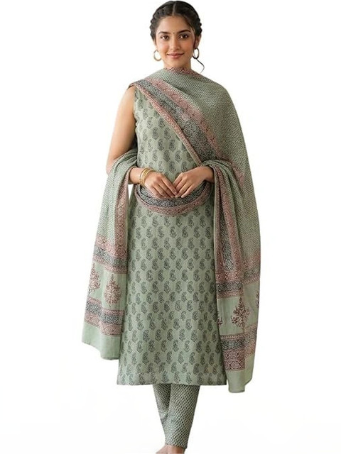 DEEPTI BOUTIQUE Printed Pure Cotton Unstitched Dress Material