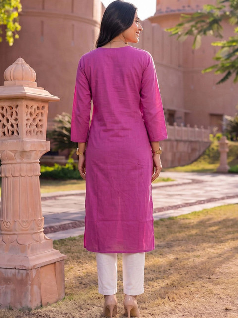 Rangita Women Floral Embroidered Thread Work Kurta - Image 3