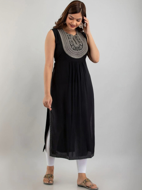 Sangria Women Embroidered Thread Work Kurta - Image 6