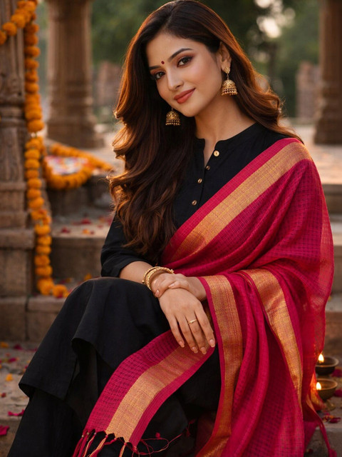 STUTI FASHION Woven Design Art Silk Dupatta - Image 3