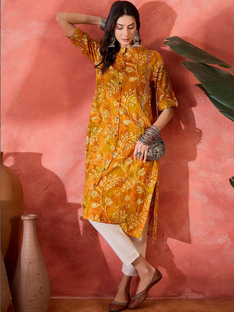 Sangria Women Ethnic Motifs Printed Indie Prints Kurta - Image 6