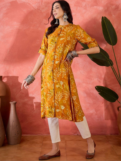Sangria Women Ethnic Motifs Printed Indie Prints Kurta - Image 2