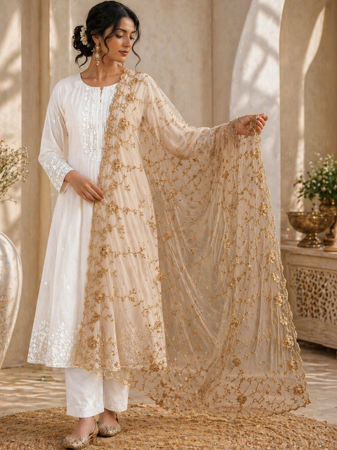STUTI FASHION Embroidered Dupatta with Thread Work