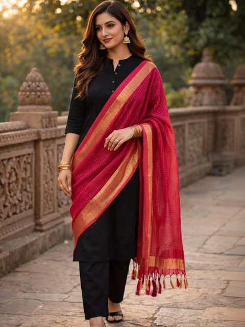 STUTI FASHION Woven Design Art Silk Dupatta - Image 4