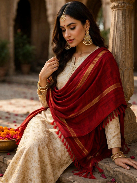 STUTI FASHION Woven Design Art Silk Dupatta - Image 3