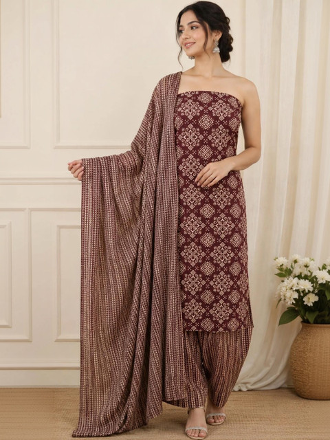 SHREE LAXMINARAYAN TEXTILE Printed Pure Cotton Unstitched Dress Material