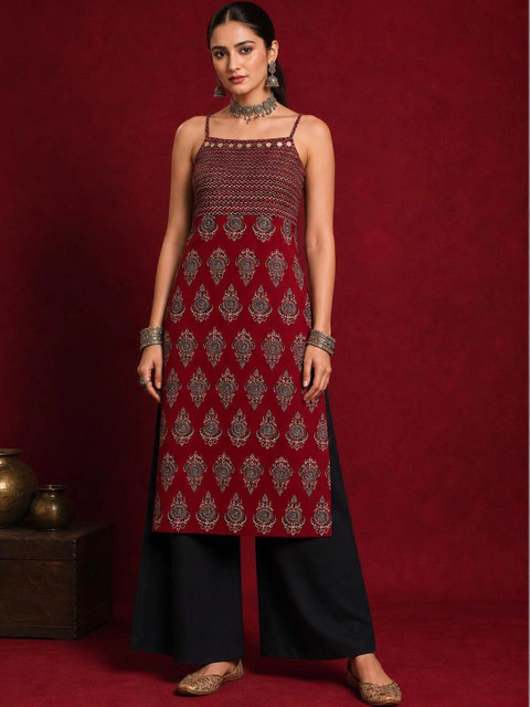 Ethnic Junction Women Ethnic Motifs Printed Kurta - Image 6