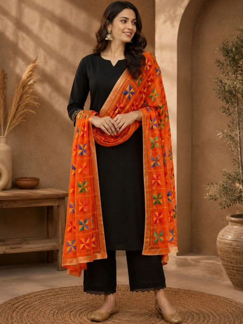 STUTI FASHION Ethnic Motifs Embroidered Dupatta with Thread Work - Image 2