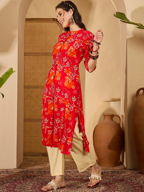 Sangria Women Floral Printed Indie Florals Kurta - Image 2
