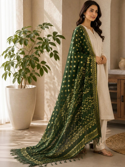 STUTI FASHION Woven Design Dupatta with Zari
