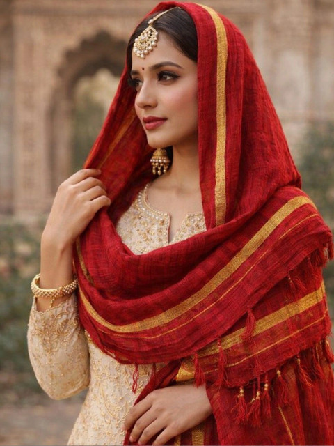 STUTI FASHION Woven Design Art Silk Dupatta