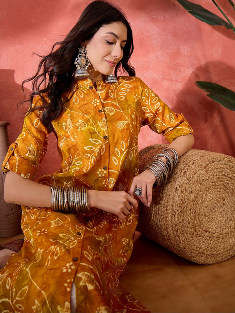Sangria Women Ethnic Motifs Printed Indie Prints Kurta - Image 7