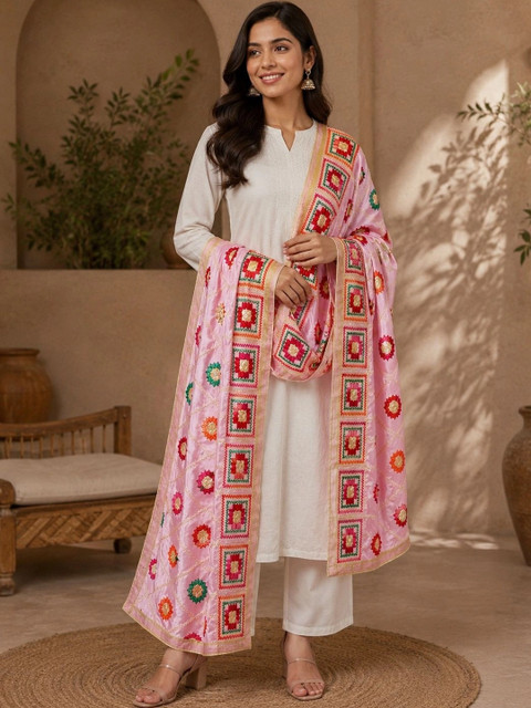 STUTI FASHION Ethnic Motifs Embroidered Dupatta with Thread Work