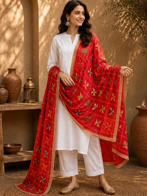 STUTI FASHION Embroidered Dupatta with Thread Work