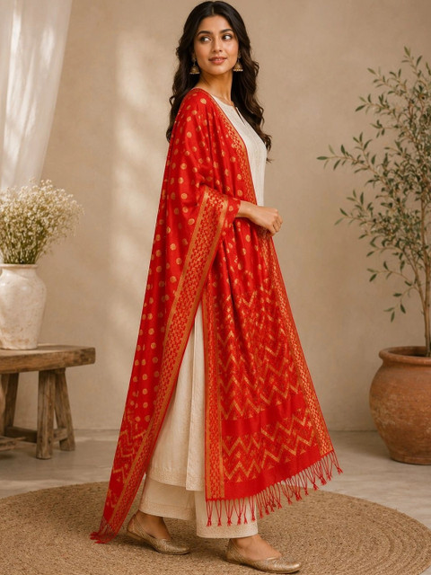 STUTI FASHION Woven Design Dupatta with Zari - Image 2